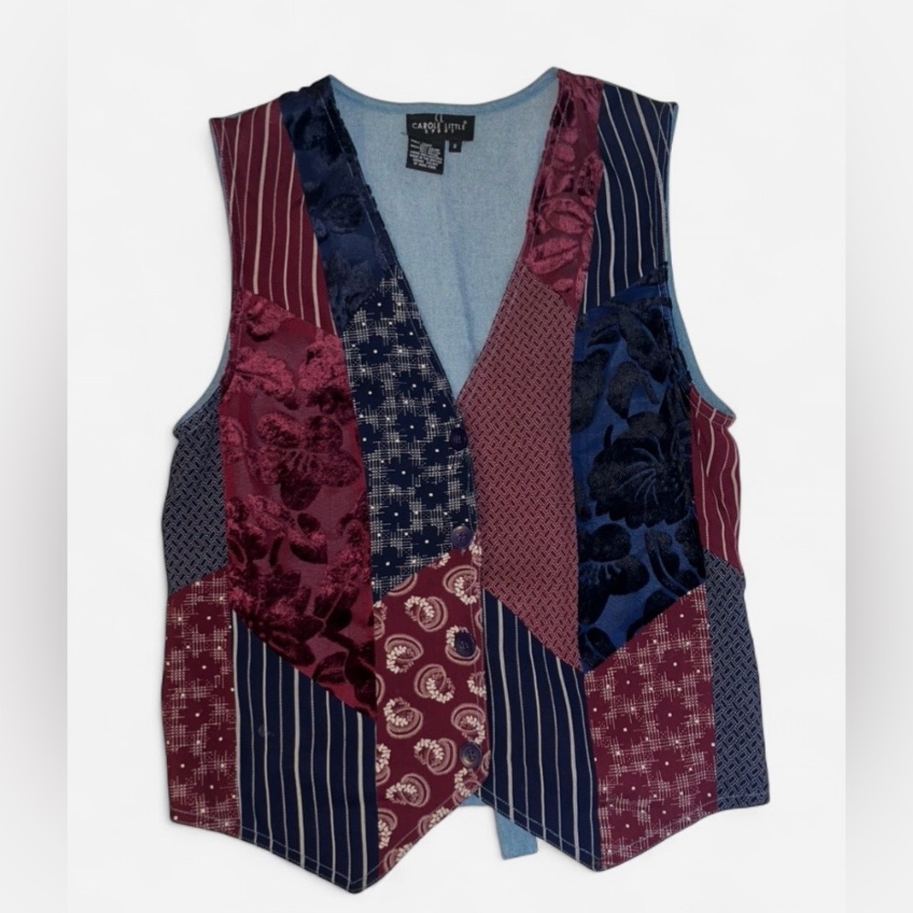 VTG Carole Little Patchwork Vest Size S